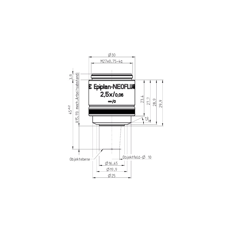 ZEISS Objektiv EC Epiplan-Neofluar 2,5x/0,06 bd=15,1mm