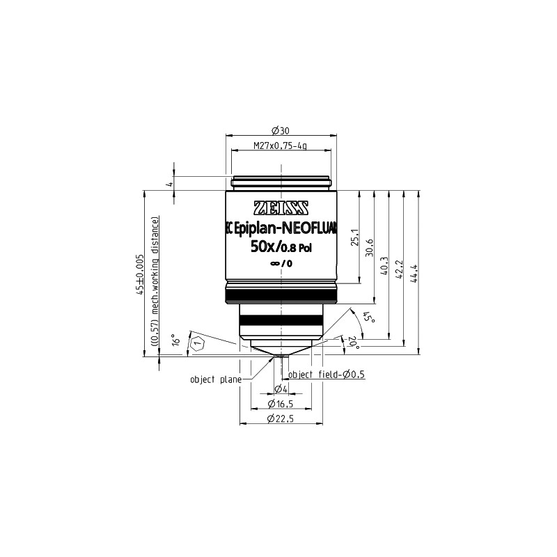 ZEISS Objektiv EC Epiplan-Neofluar 50x/0,8 Pol wd=0,57mm