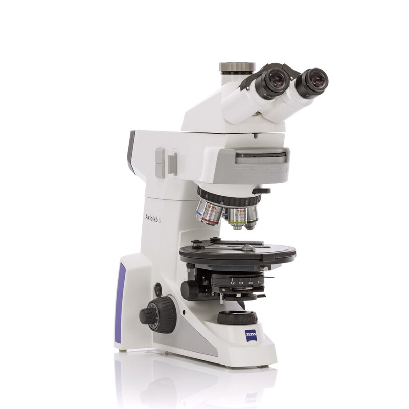ZEISS Mikroskop Axiolab 5 Pol, trino, infinity, plan, neofl, 5x, 10x, 20x, 40x, 10x/23, Dl, LED, 10W, 5xH Polkodad, inkl. lambdakomp, trådkors och objektguide