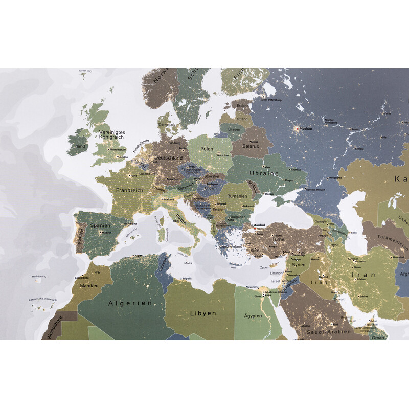 GeoMetro Världskarta Världen på natten (140 x 100 cm)