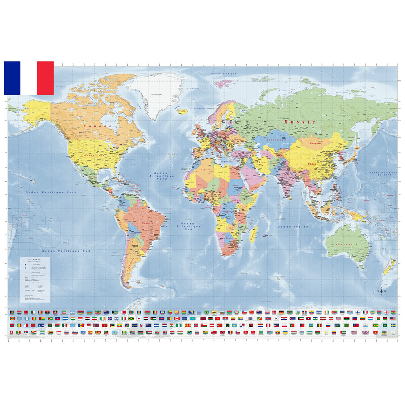 GeoMetro Världskarta Politisk (140 x 100 cm)
