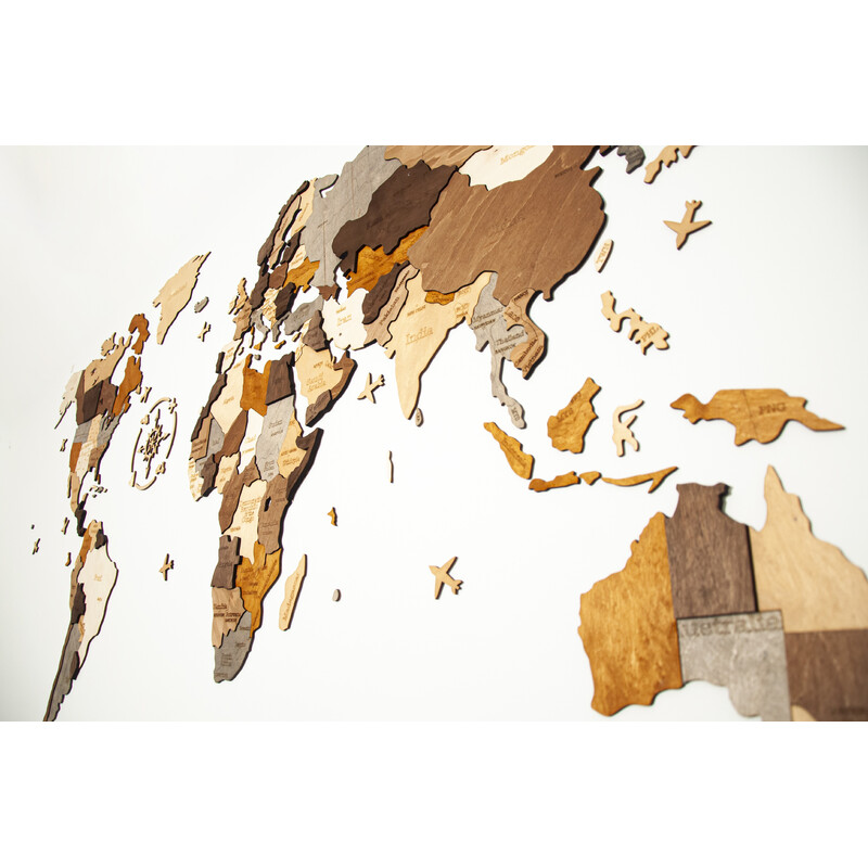 Abraham Wood Decor Världskarta Pussel av trä (130 x 70 cm)