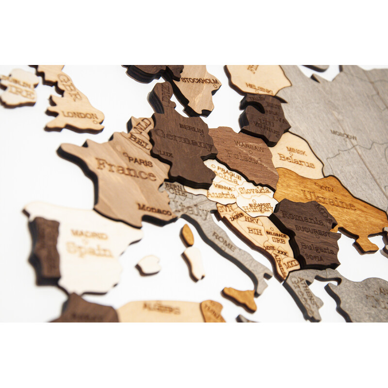Abraham Wood Decor Världskarta Pussel i trä (130 x 70 cm)