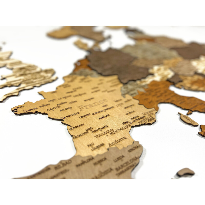 Abraham Wood Decor Kontinentkarta Europa-pussel i trä (110 x 108 cm)