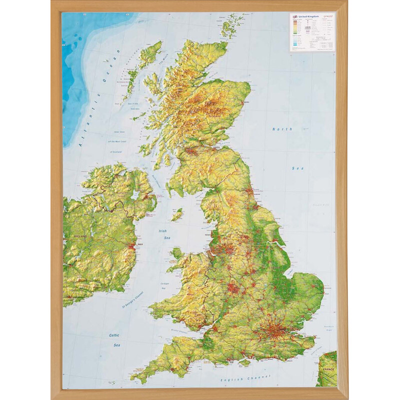 Georelief Storbritannien (57x77x2cm) 3D reliefkarta