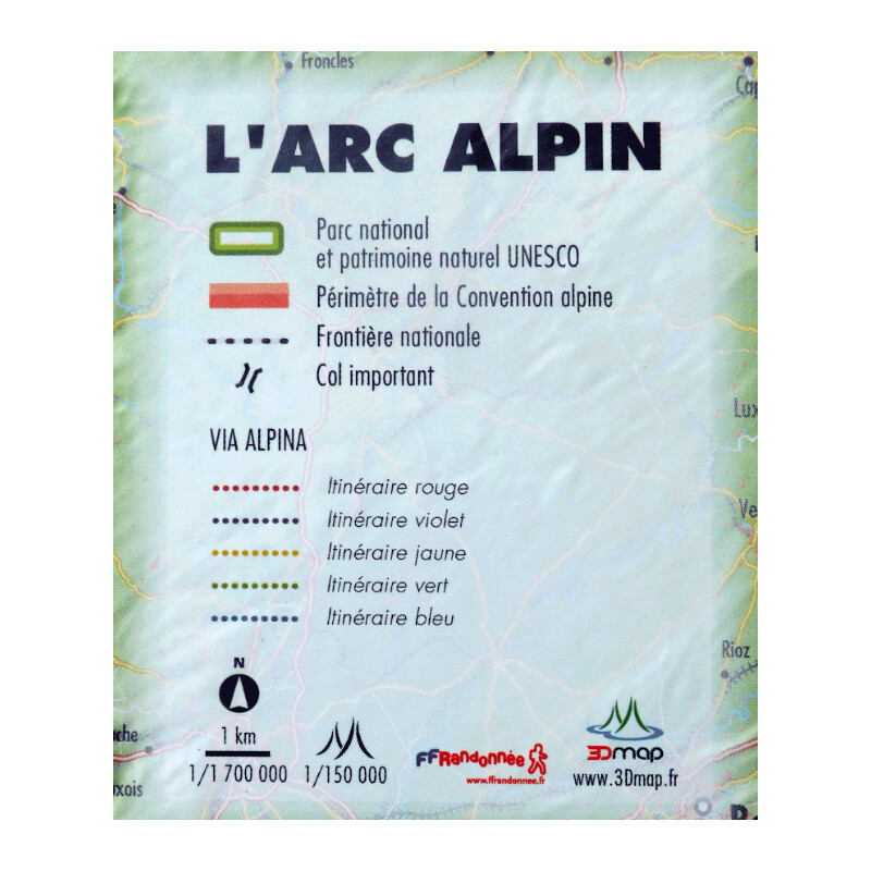 3Dmap Regionkarta Massif de L'Arc Alpin