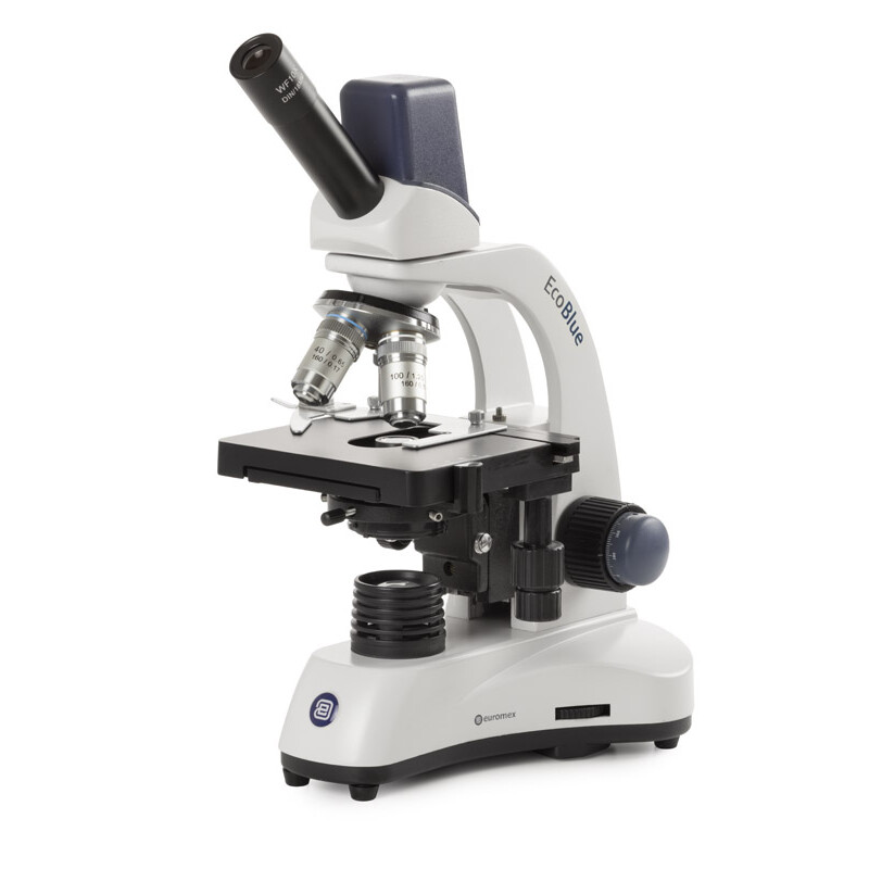 Euromex Mikroskop EC.1155, mono, digital, 40x-1000x, DL, LED, 10x/18 mm, Korsbord, 5 MP