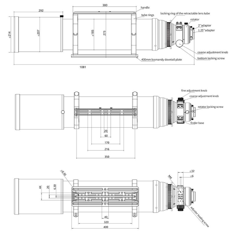 Askar Apokromatisk refraktor AP 185/1295 Triplet OTA