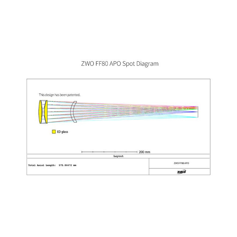 ZWO Apokromatisk refraktor FF80 AP 80/600 Quadruplet OTA