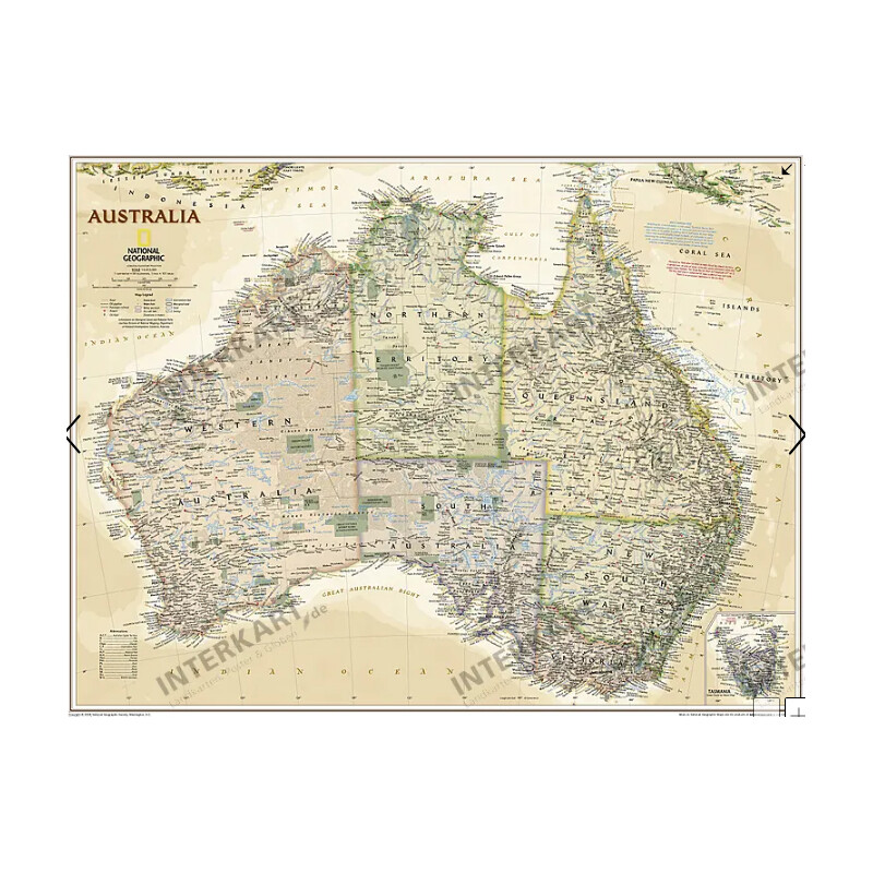 National Geographic Kontinentkarta Australien (77 x 69 cm)