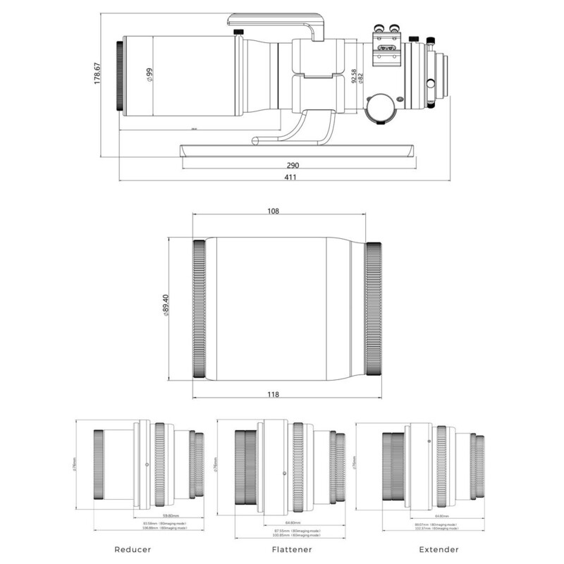 Askar Apokromatisk refraktor AP 60/360 80/500 V OTA