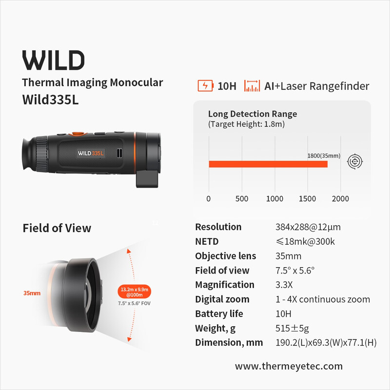 ThermTec Värmekamera Wild 335L Laser Rangefinder