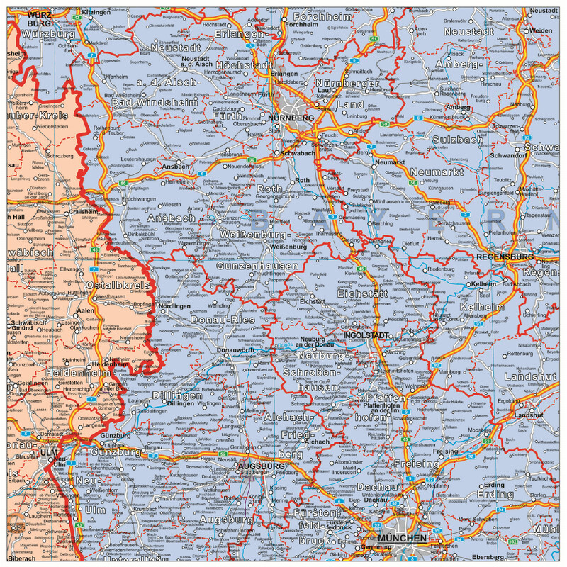 Stiefel Tyskland, politisk organisationskarta (100 cm x 140 cm)