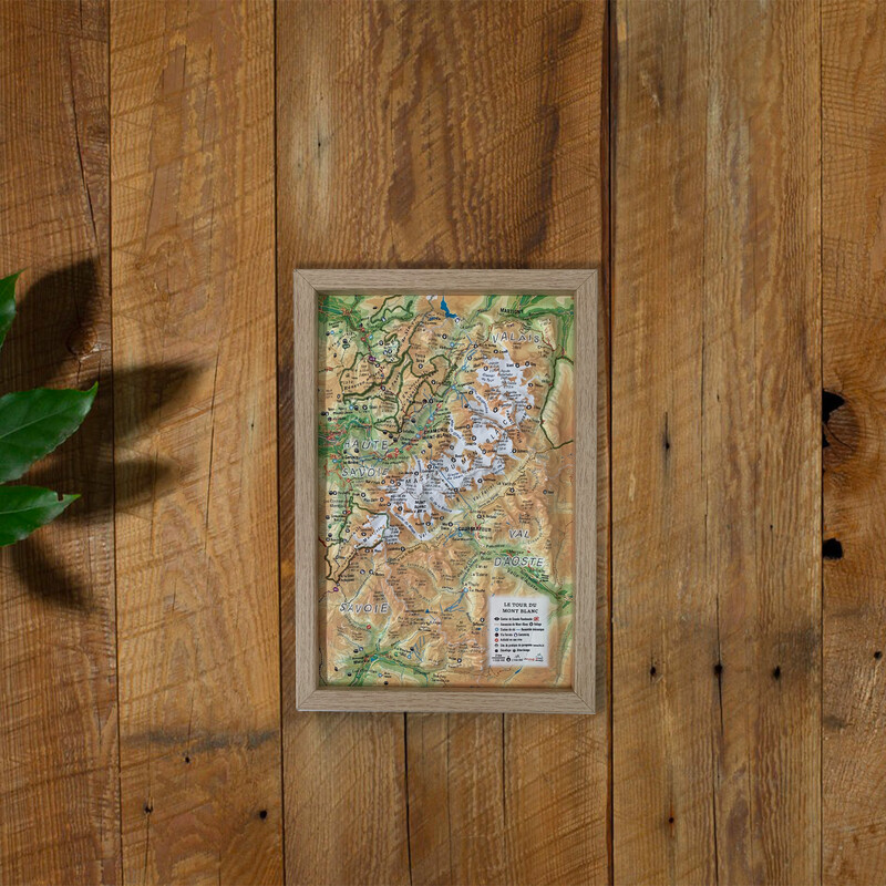 3Dmap Regionkarta Le tour du Mont Blanc (19,5 cm x 29,5 cm)