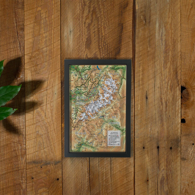 3Dmap Regionkarta Le tour du Mont Blanc (19,5 cm x 29,5 cm)