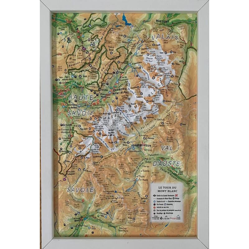 3Dmap Regionkarta Le tour du Mont Blanc (19,5 cm x 29,5 cm)