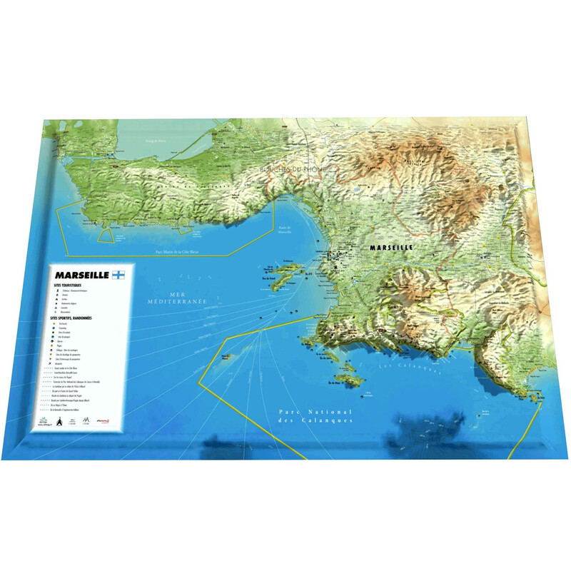 3Dmap Regionkarta Marseille (61 cm x 41 cm)