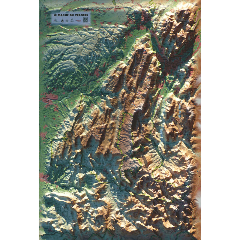 3Dmap Regionkarta Le massif du Vercors (61 cm x 41 cm)