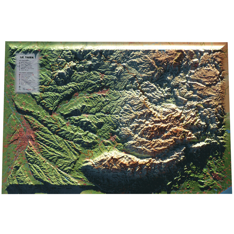 3Dmap Regionkarta Le Tarn (61 cm x 41 cm)