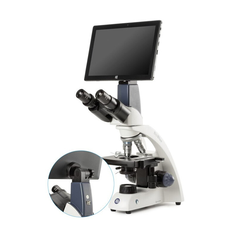 Euromex Mikroskop BioBlue, BB.4260-T, bino, Tablet SMP, 4/10/S40/S100x, mekaniskt bord, 1 W NeoLED