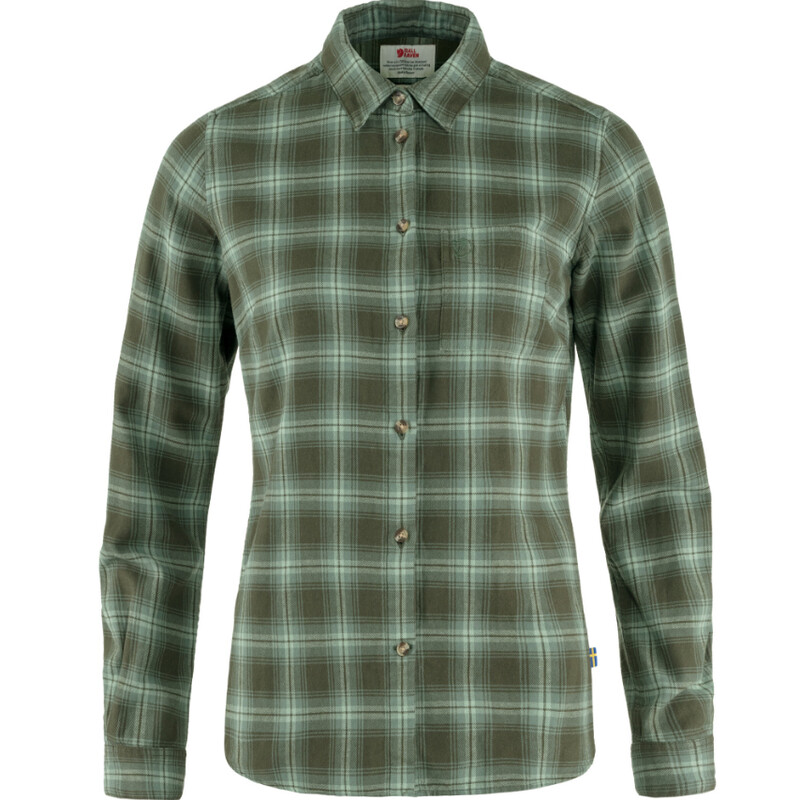 Fjällräven Övik Flanellskjorta W, 662-614 Deep Forest-Patina Green, M