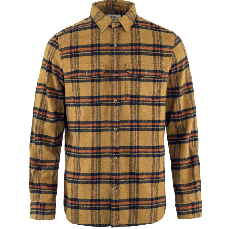 Fjällräven Övik Heavy Flannel Shirt M, 232-215 Bovetebrunt-Höstlöv, M