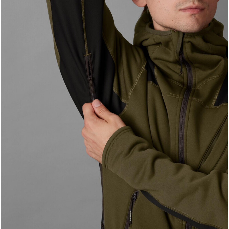Härkila Deer Stalker Fleece Hoodie, Willow green/Shadow brown storlek XL