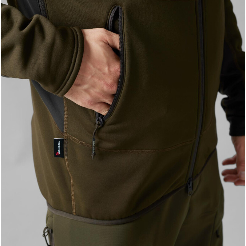 Härkila Deer Stalker Fleece Hoodie, Willow green/Shadow brown storlek L
