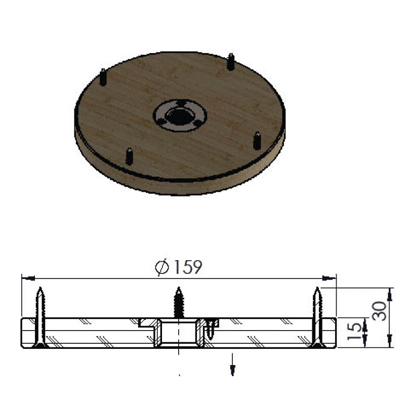 Berlebach Basplatta för fotolåda 159mm M10