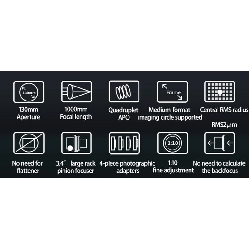 ZWO Apokromatisk refraktor AP 130/1000 FF130