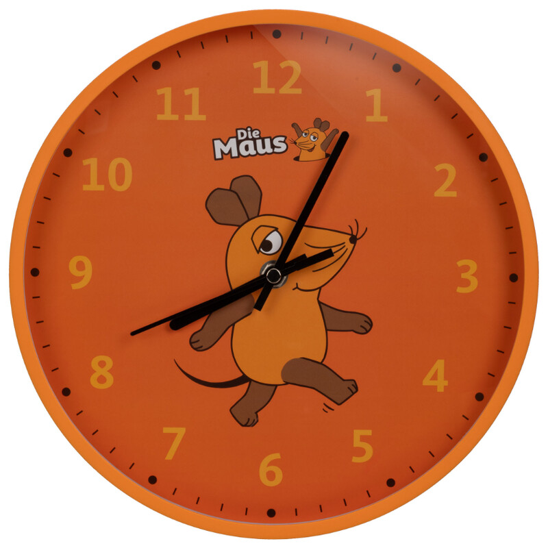 DieMaus Väggklocka för barn orange