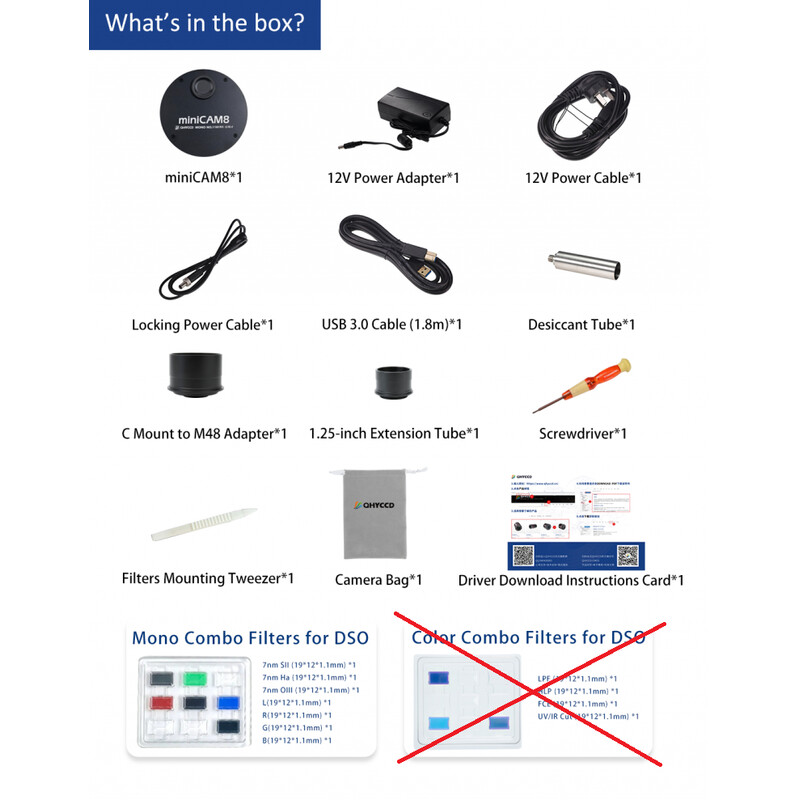 QHY Kamera miniCam8 Mono Combo EVO