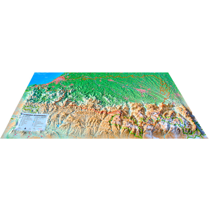 3Dmap Regionkarta Pyrénées-Atlantiques (61cm x 41cm)