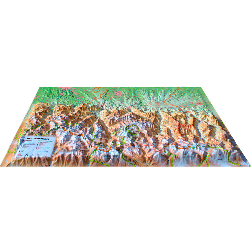 3Dmap Regionkarta Hautes-Pyrénées (61cm x 41cm)