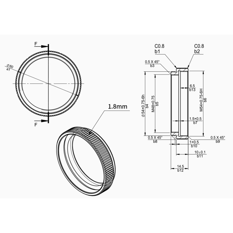 ZWO Förlängningshylsa 10 mm M54