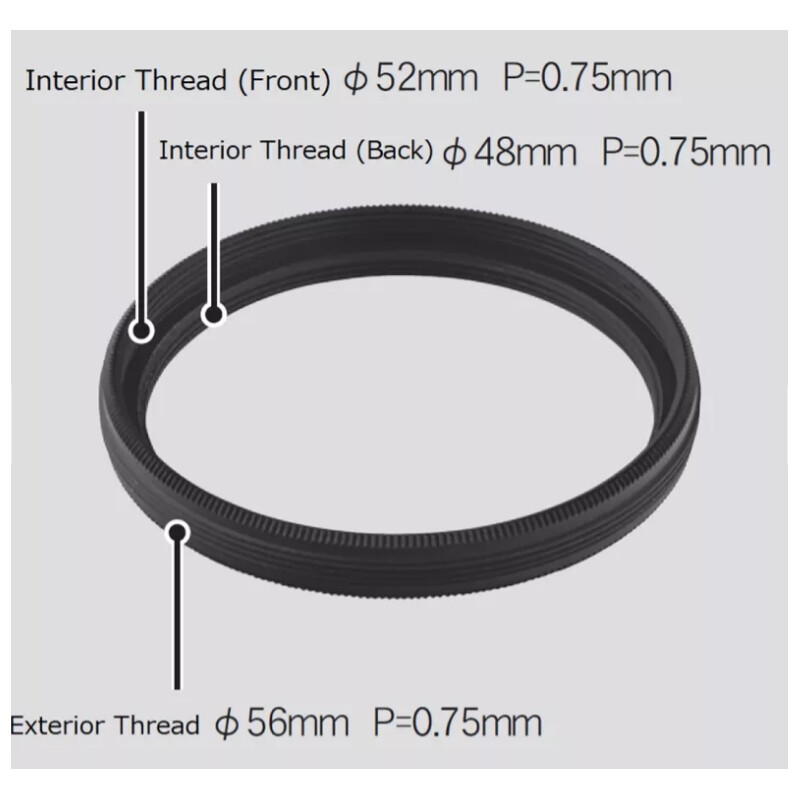 Vixen M56 filteradapter för M48 mm och M52 mm filtergängor