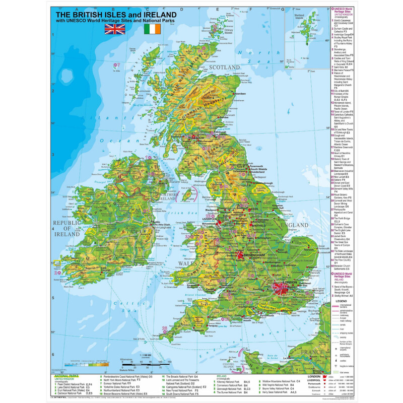 Stiefel Karta The British Isles and Ireland (68 x 98 cm)