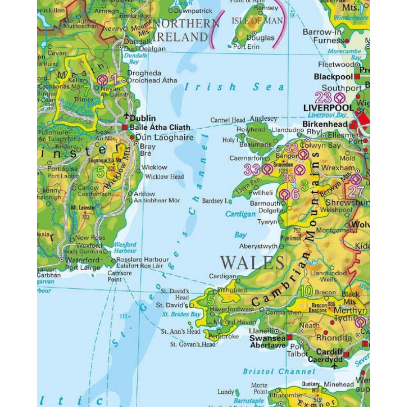 Stiefel Karta The British Isles and Ireland (68 x 98 cm)