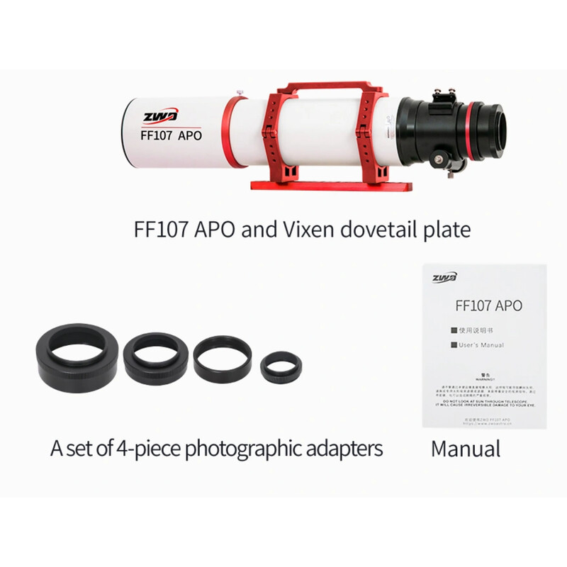 ZWO Apokromatisk refraktor AP 107/749 FF107