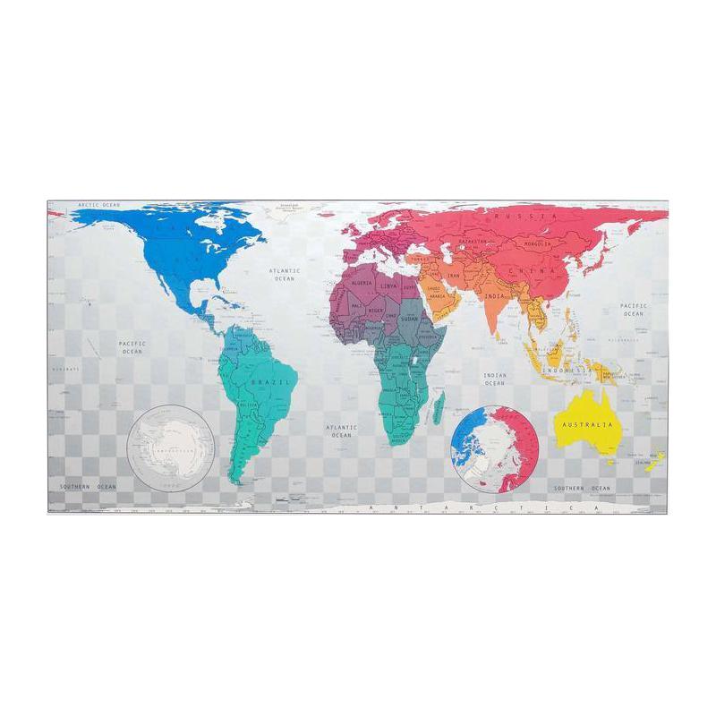 The Future Mapping Company Framtidskarta - Världskarta blå-emerald-rosa-gul