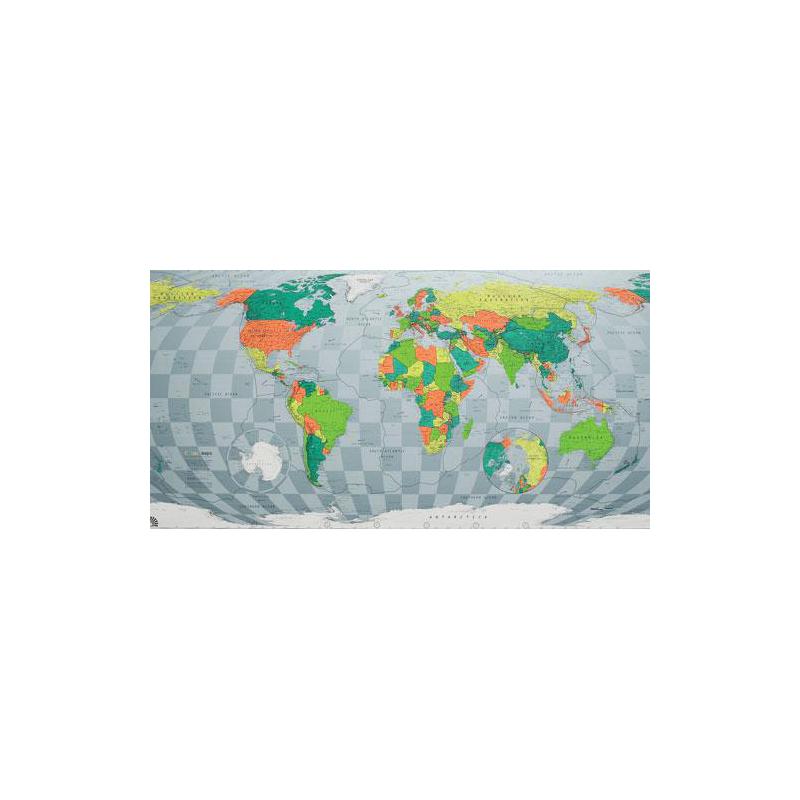 The Future Mapping Company Färgkarta Världskartan grön-röd-orange-blå, magnetisk