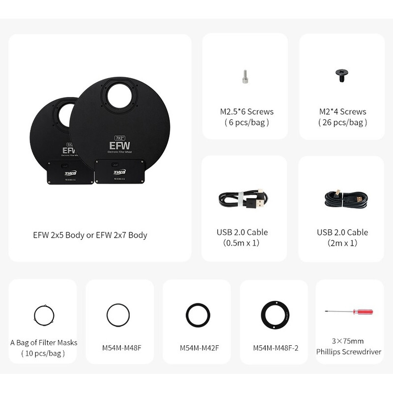 ZWO Filterhjul EFW 5x 2"