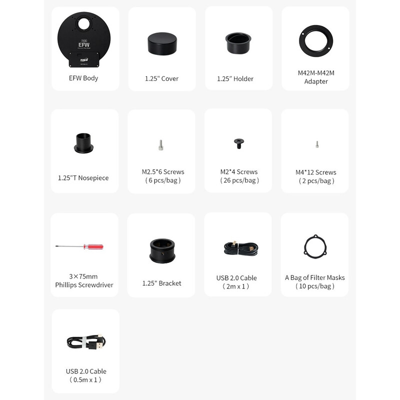 ZWO Filterhjul EFW 7x 36 mm