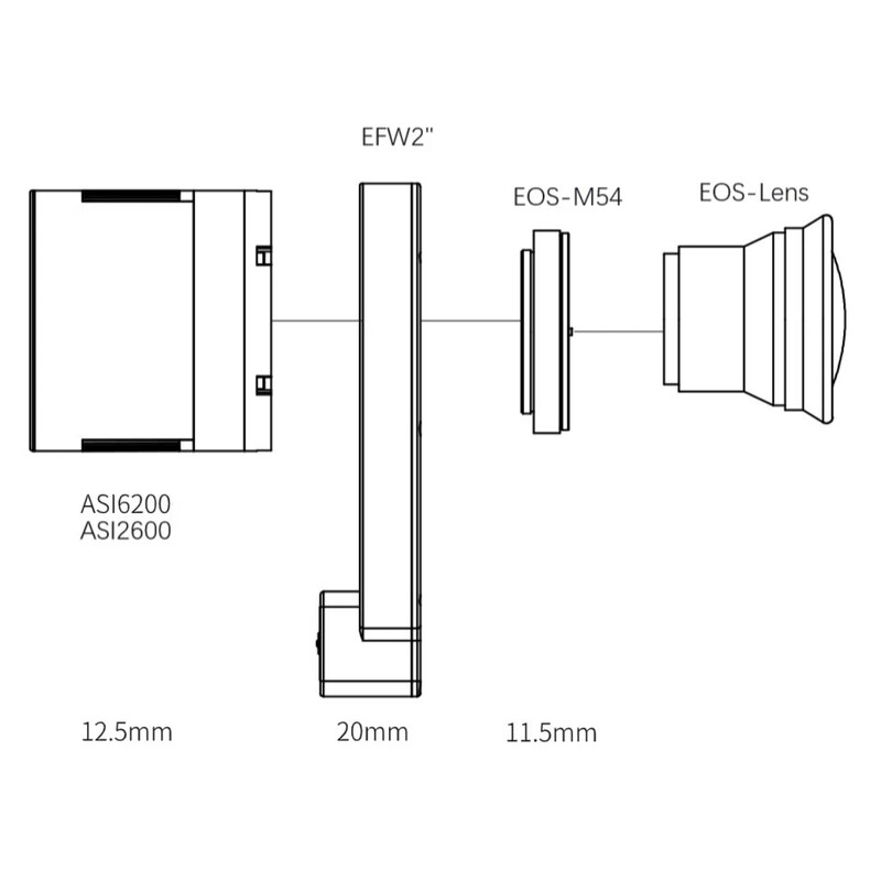 ZWO Objektivadapter Canon EOS / EFW 2"