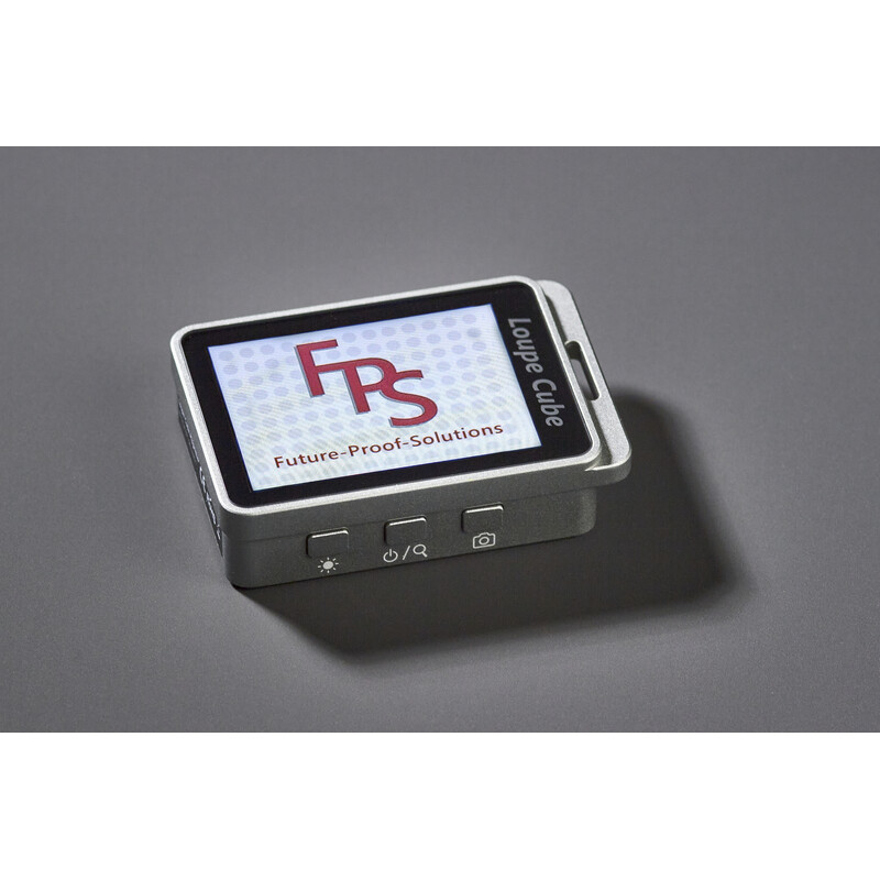 FPS Magic Loupe Cube elektronisk lupp – kompakt, 7x till 19x zoom, UV-ljus och 2,4-tums skärm