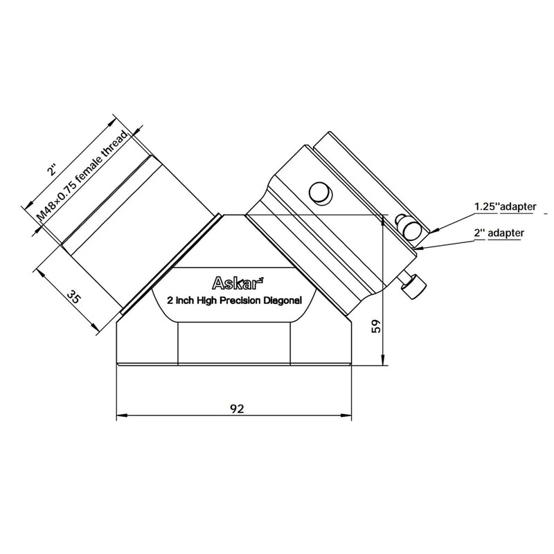 Askar Zenitspegel 90° 2"