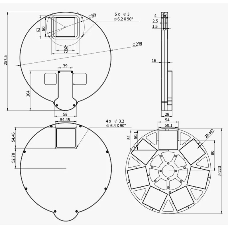 ZWO Filterhjul EFW 7x 50 mm